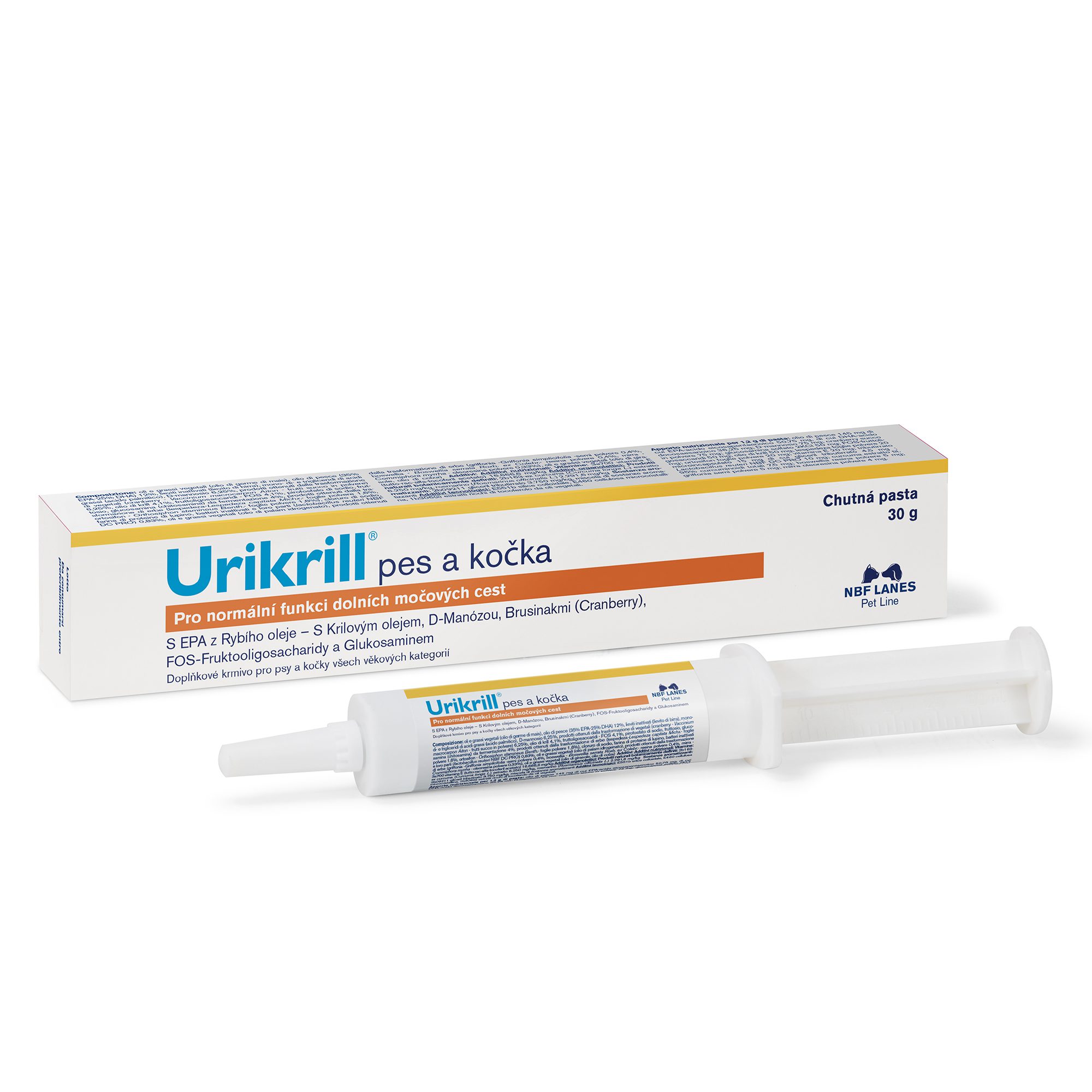 Urikrill Pes a kočka pasta 30g – podpora dolních cest močových